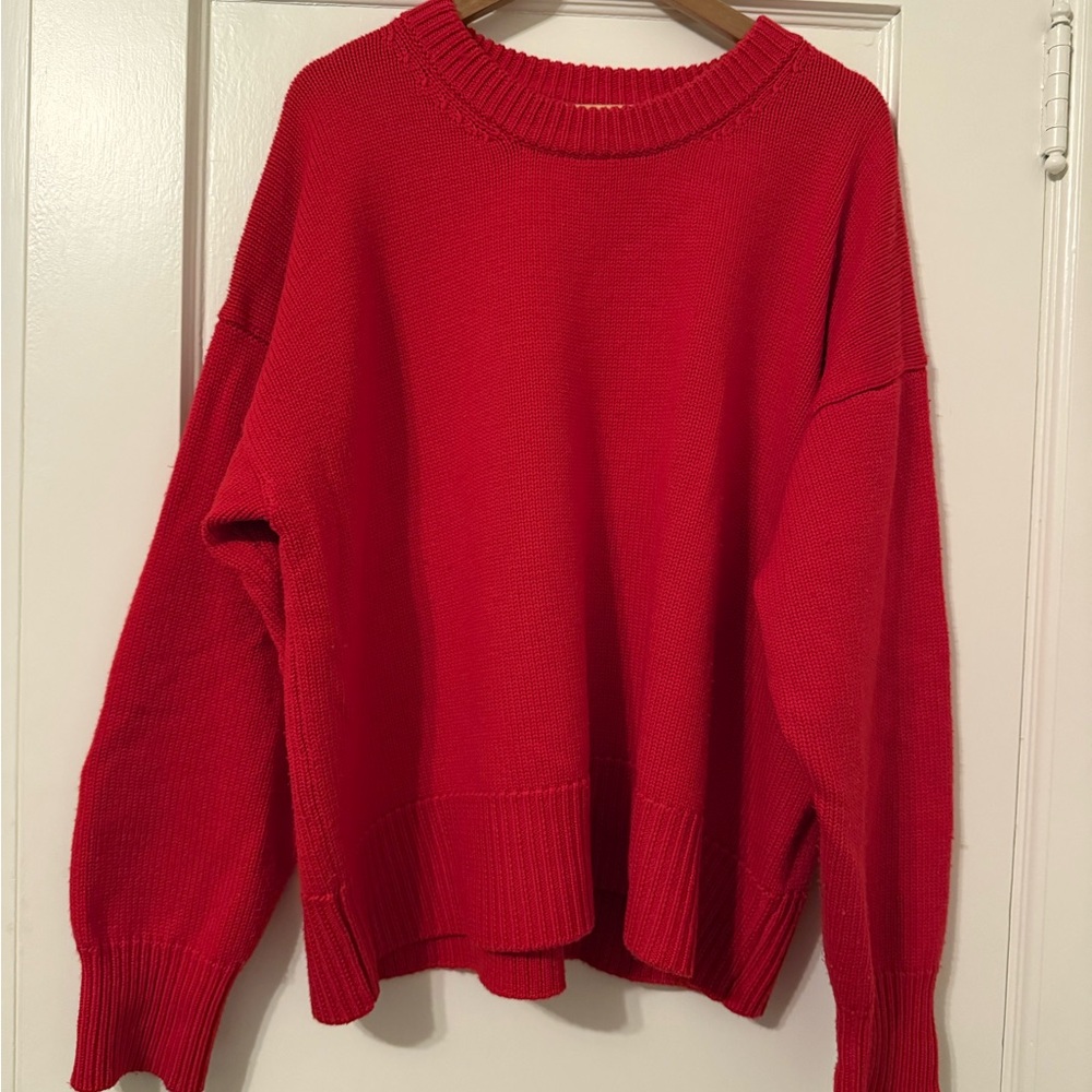 Vibrant Red Crewneck Sweater for Men